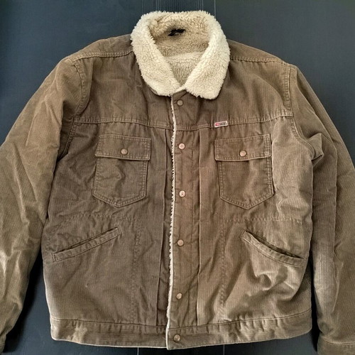 Vintage Diesel corduroy sherpa jacket like new, beige brown