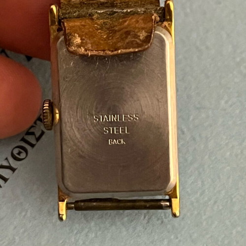 Timex Vintage 1976 Gold Tone Tank Mens Watch Roman Used