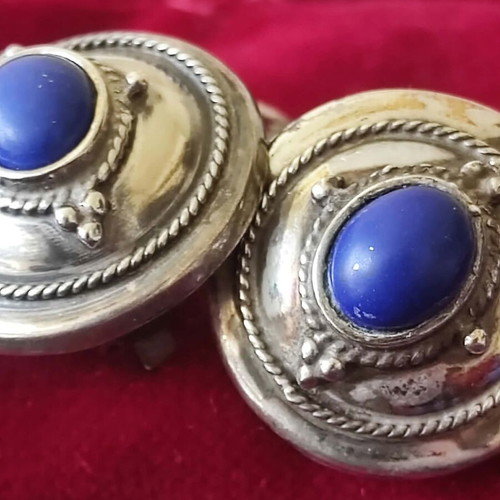 Lapis Lazuli jewelry set with necklace and earrings