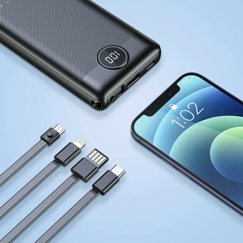 Power Bank Veger C10 10000mAh USB-A with built-in cables 10W black