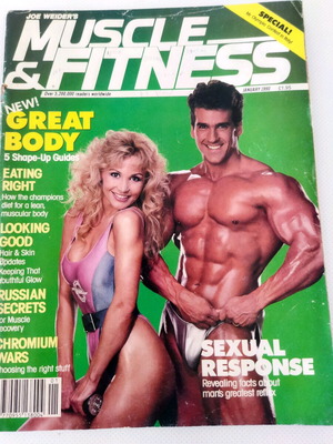 Περιοδικό Muscle & Fitness μεταχειρισμένο, συλλεκτικό, 1990, αμερικανική έκδοση