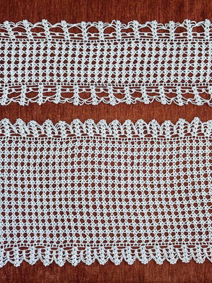 Handmade white crochet table runners, set of 2