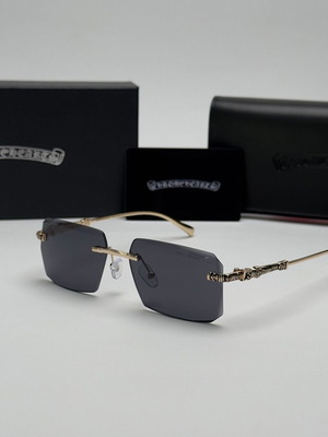 Слънчеви очила Chrome Hearts, правоъгълни, черни, UV400 защита