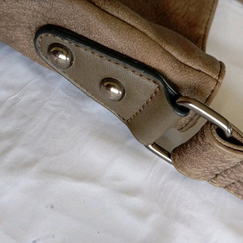 Women's crossbody bag used, light brown, large capacity