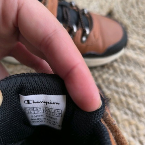 Champion kids' athletic boots size 28 like new, black and brown
