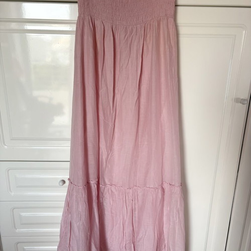 Dress baby pink used, strapless with lining