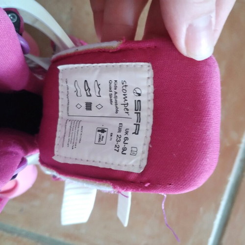 SFR Stomper kids roller skates like new, size 23-27, pink
