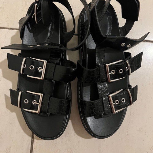 Bershka sandals used, size 38, black
