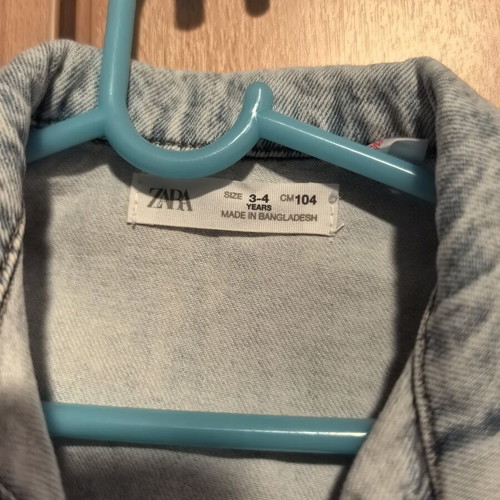 Zara Kids Denim Crop Top with Front Tie Size 3-4 Like New