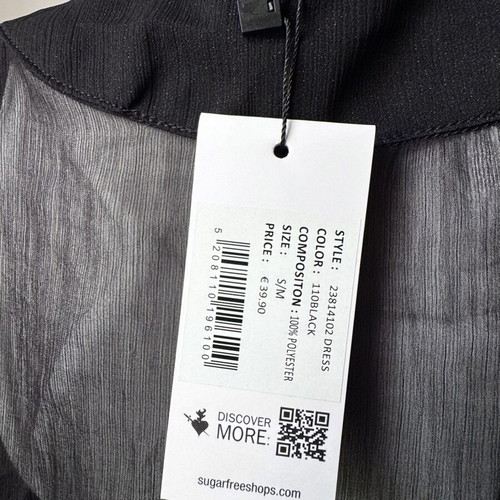 SugarFree transparent black kimono with belt size M