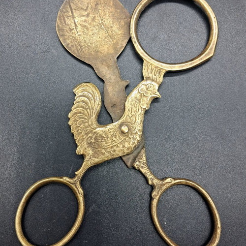 Figural Rooster Bronze Scissors used, premium cigar and egg cutter