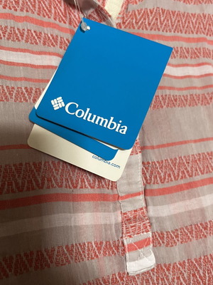 Columbia πουκαμίσα καινούργια, νούμερο S, μπεζ και πορτοκαλί, βαμβακερή