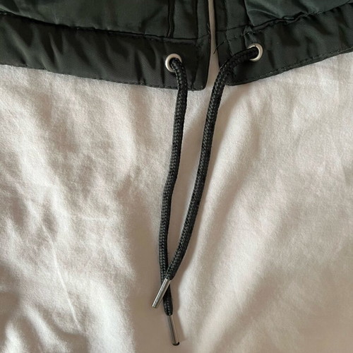 Bershka khaki parka jacket with detachable fur hood, size M, like new