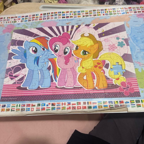My Little Pony puzzle used with 100 pieces, one missing