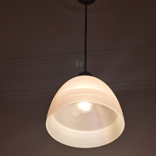 Ceiling light used, transparent glass, 18 cm diameter