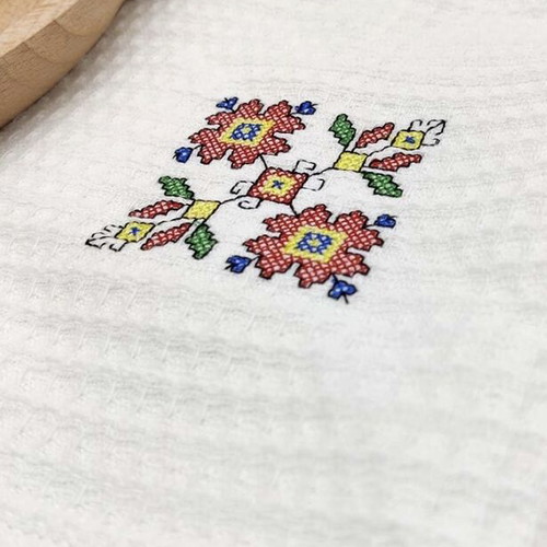 Cotton towel new with Bulgarian traditional embroidery 43x60cm