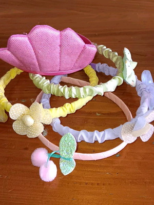 Girls' headbands like new, set of 5 multicolored