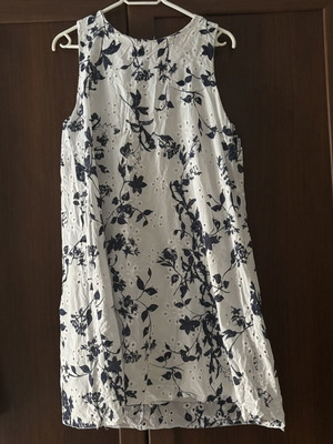 White floral dress one size used