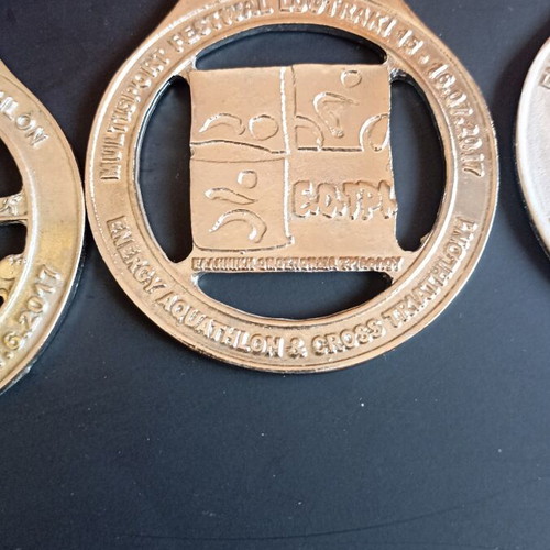 Energy Races Triathlon Medals Set of 3 2017, like new
