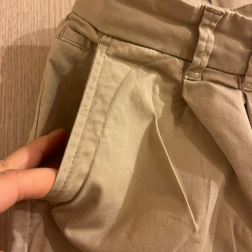 Beige cotton pants Only with pleats used, size S