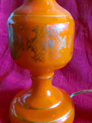 Orange lamp used, without shade, 1970s style