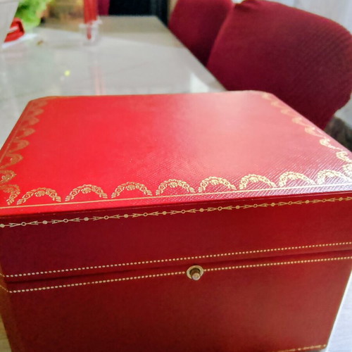 Authentic Cartier Crocodile box like new, red with gold details