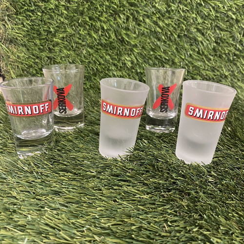 Vodka shot glasses Smirnoff and Serkova like new