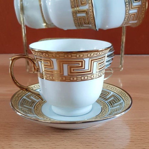 Euro Porcelain tea cup coffee set with 24K gold detail new