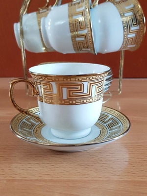 Euro Porcelain tea cup coffee set with 24K gold detail new
