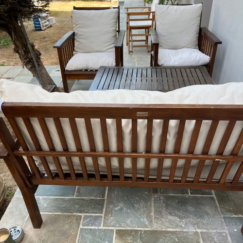 Garden set used with sofa, 2 armchairs, table and 2 sun loungers