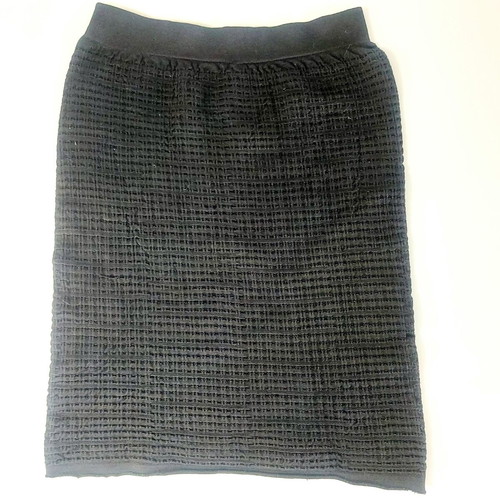 Pencil skirt black textured design stretch fabric size M used
