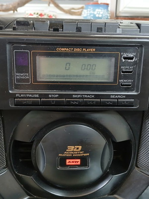 Hitachi Boombox with Dual Cassette Player, Radio and CD Player used