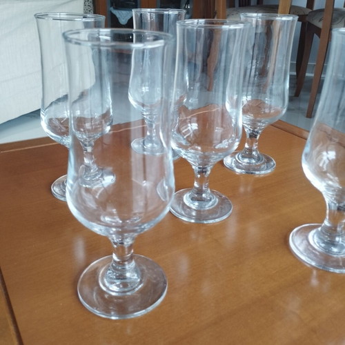 Vintage set of 6 large tall beer glasses 19cm like new