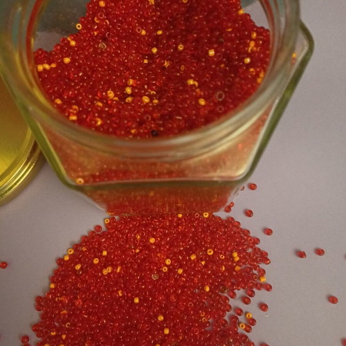 Glass beads for jewelry and crafts, jar 6cm height
