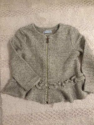 Mayoral cardigan 2 years old like new, beige with gold thread