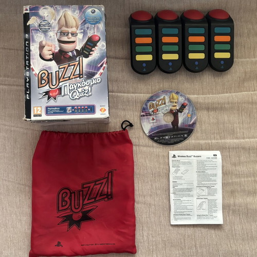 Buzz World Quiz Big Box PlayStation 3 PS3 used, Greek version without USB