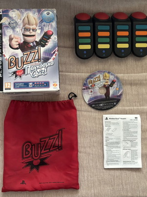 Buzz World Quiz Big Box PlayStation 3 PS3 употребяван, гръцка версия без USB
