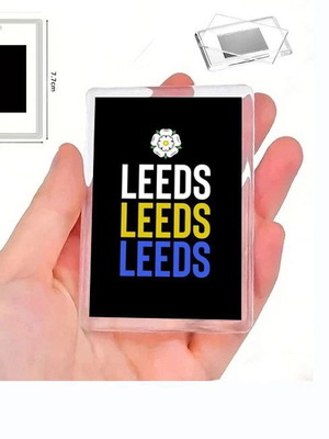 Μαγνήτης ψυγείου Leeds United με διάφανη ακρυλική κορνίζα φωτογραφιών