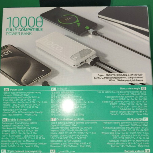 Powerbank 10000mAh fast charge, quick charging, very slim