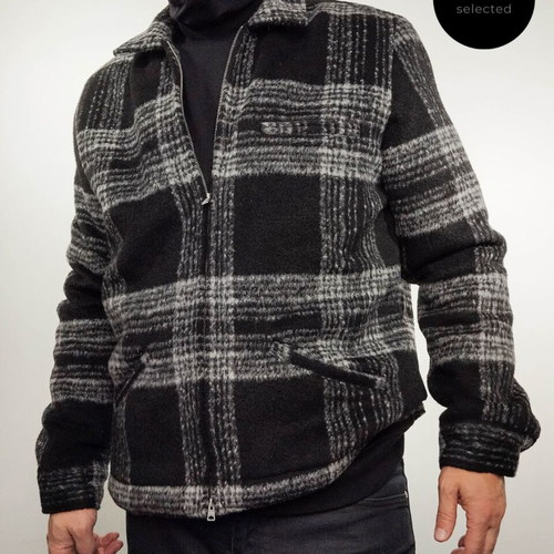 All Saints Phoenix Checked Zip Jacket new, size XL, black