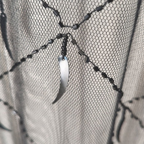 Black Tulle Cardigan like new with embroidered beads