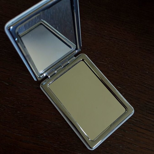 Compact mirror new with blue peony design