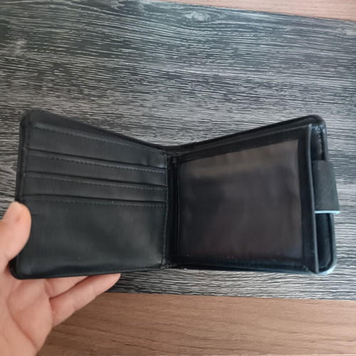 Men's leather wallet, black