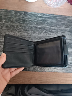 Men's leather wallet, black