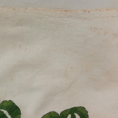 Engraved Folk Art Embroidery 'Ο Αρραβών' on Fabric, Used