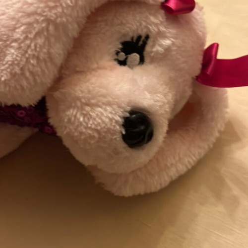 Children's bag Doggie Star with plush sequin pouch used, pink