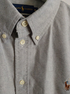 Ralph Lauren men's shirt XL, black and white piqué