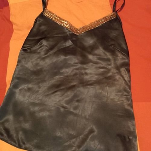 Satin brown camisole like new with gold sequins