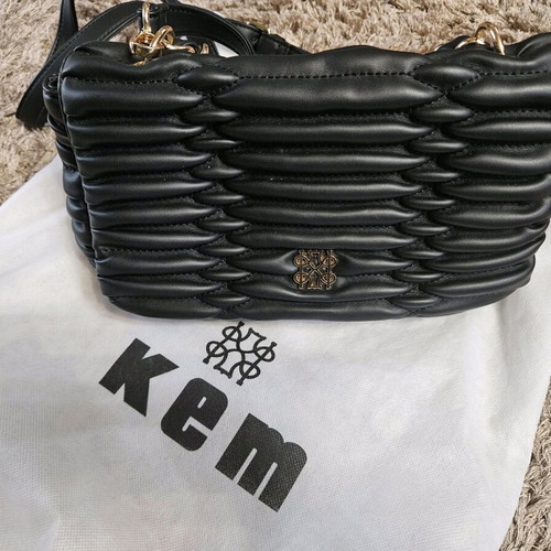 Kem women's crossbody bag like new, black with gold chain