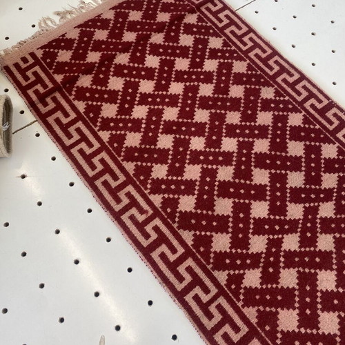 Handmade Kilim Runner Wool Carpet like new, rare geometric design
